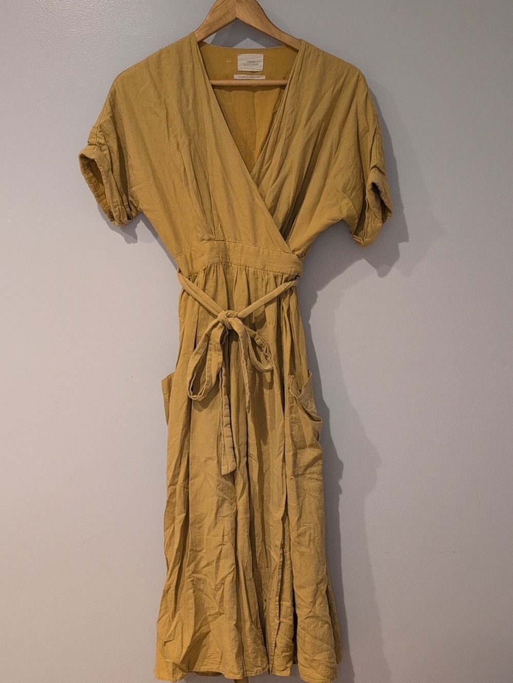 Urban Outfitters Size Small Mustard Yellow Wrap Dress